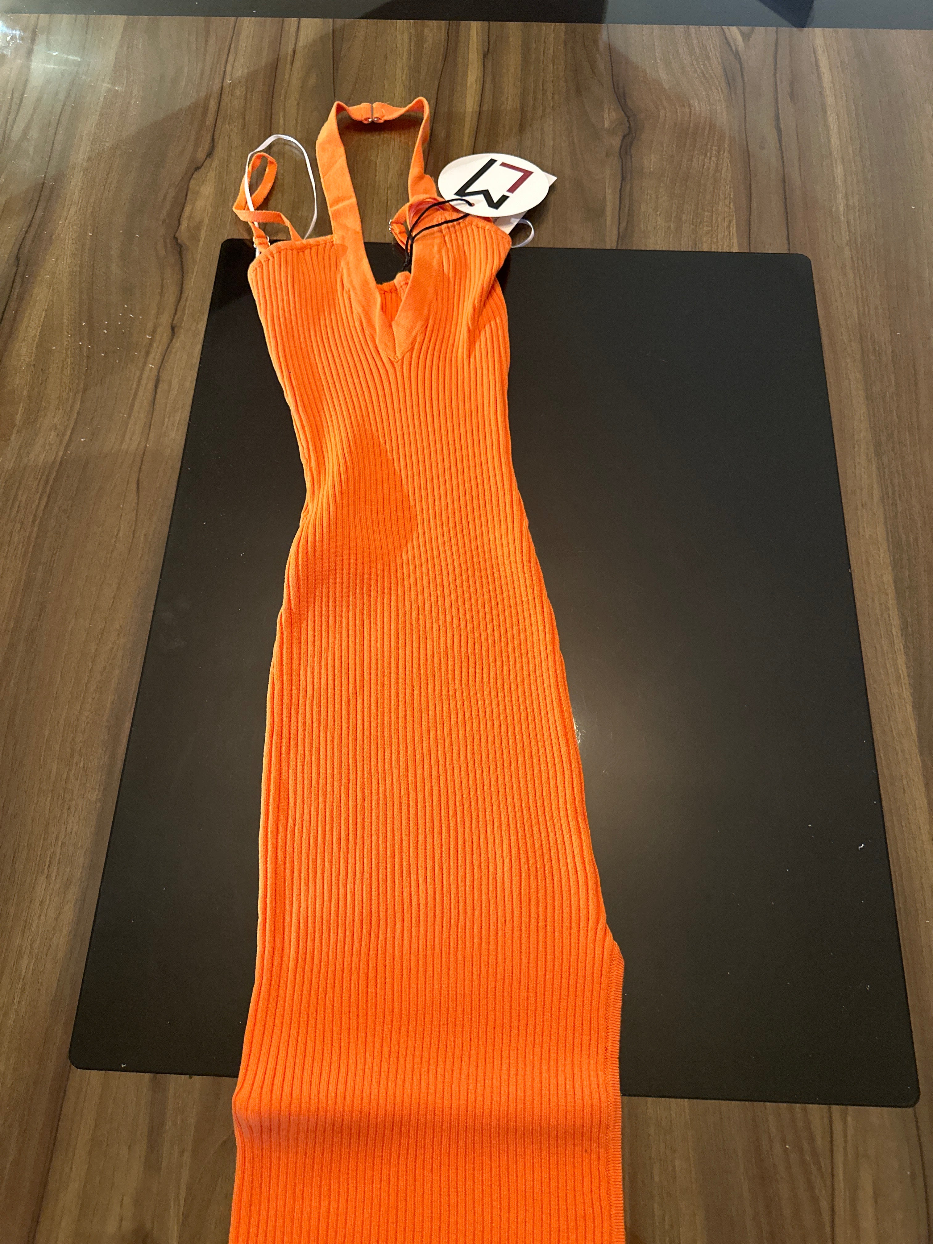 Vestido Naranja Stretch Halter